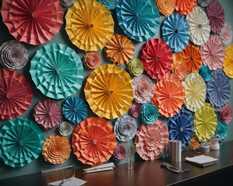 Decoração de parede com rosetas de papel: guia completo