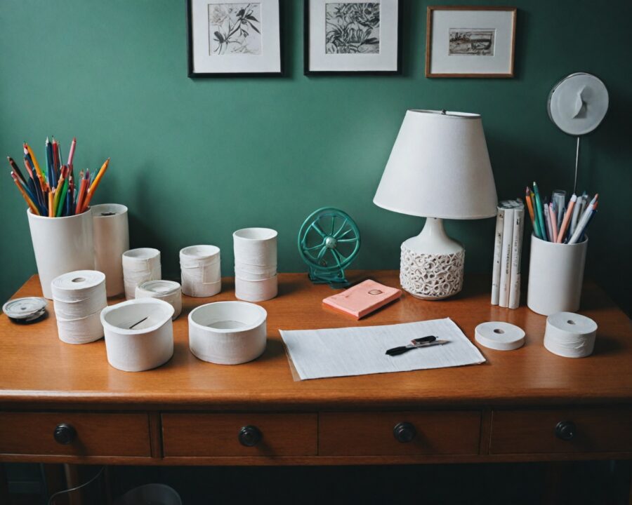 Como reaproveitar rolos de papel para organizar cabos e canetas