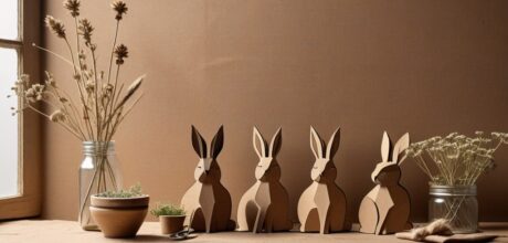Coelhos de Páscoa com Papelão Reciclado: Criatividade Sustentável