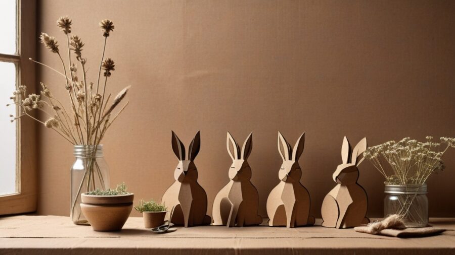 Coelhos de Páscoa com Papelão Reciclado: Criatividade Sustentável